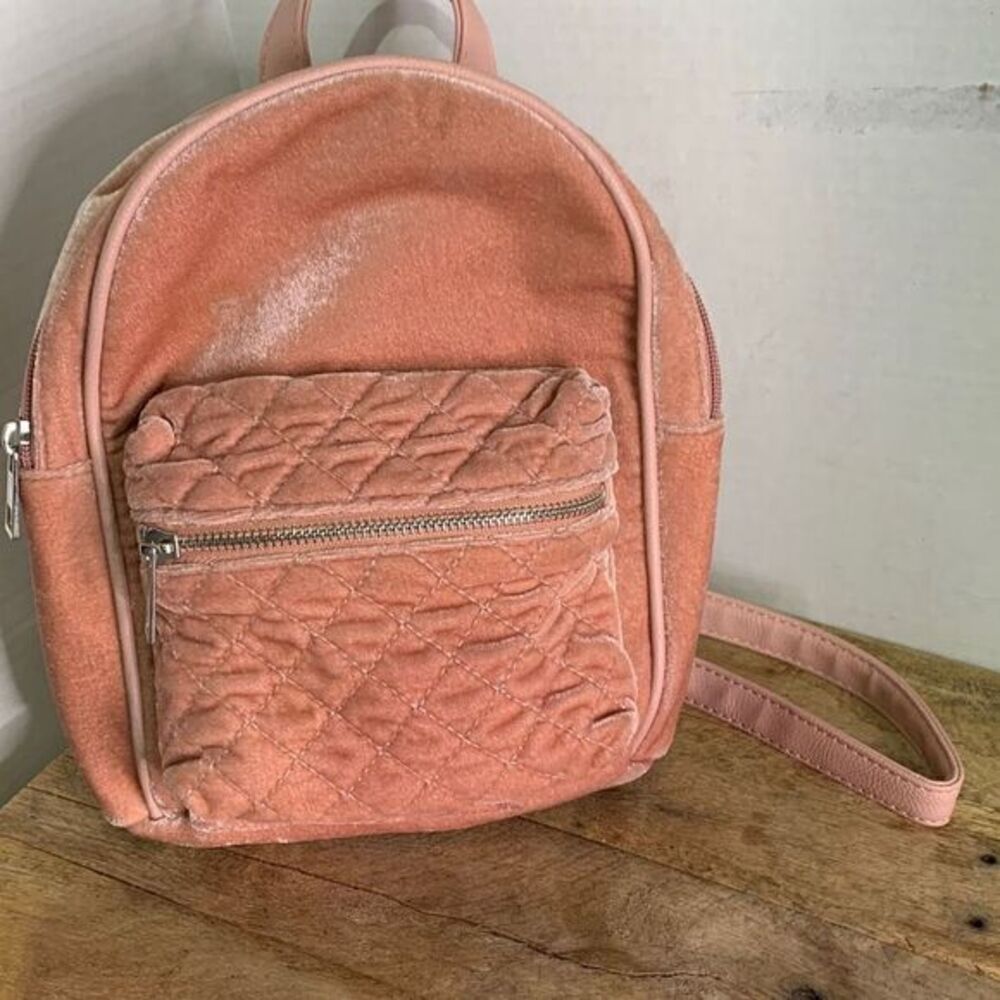 Charlotte Russe pink small backpack purse. FauxโvelvetโY2kโ